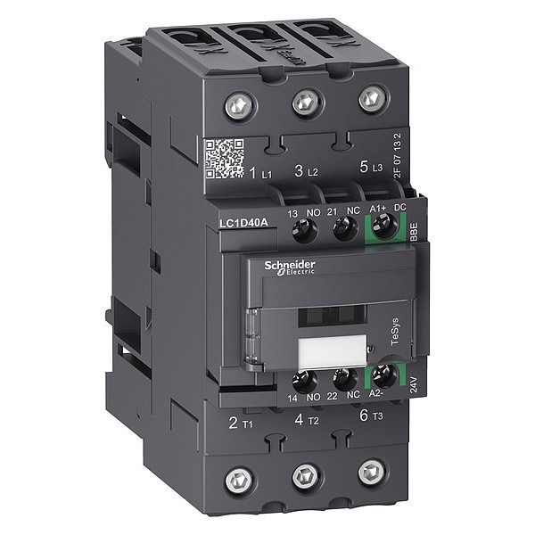 Contactador magnético IEC de Schneider Electric, 3 polos, 24V DC, 40 A, Reversión: No - LC1D40ABBE