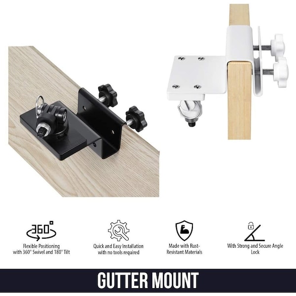 Wasserstein Camera Gutter Mount, Weatherproof, for Arlo Pro/Pro2/Pro3/Pro4/ HD/ Ultra/ Ultra 2, White - GutterArloWhtUSN