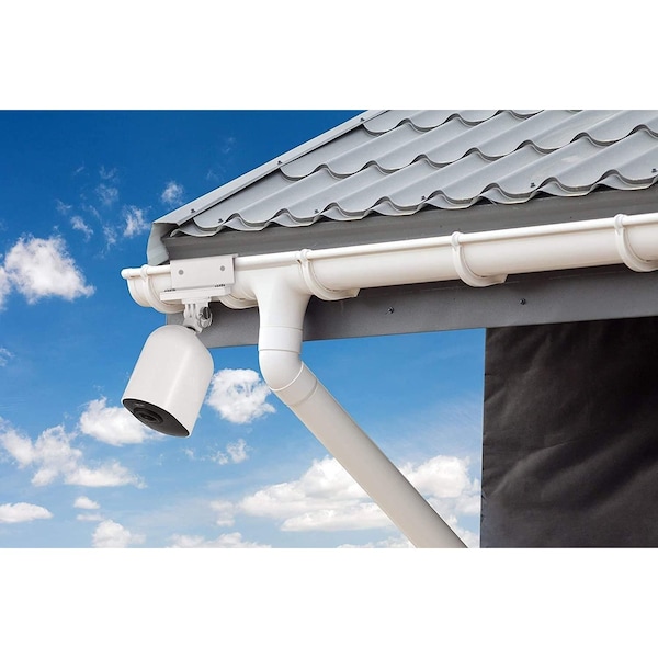 Wasserstein Camera Gutter Mount, Weatherproof, for Arlo Pro/Pro2/Pro3/Pro4/ HD/ Ultra/ Ultra 2, White - GutterArloWhtUSN