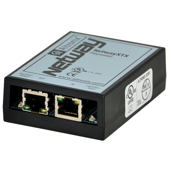 Altronix PoE Repeater, Black, 1"H x 2-1/2"W, Plastic - NETWAYXTX