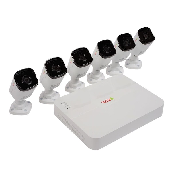 Revo America Ultra HD Audio Capable 8 Channel Surveillance System with 6 4MP Cameras - RU82B6GA-2T