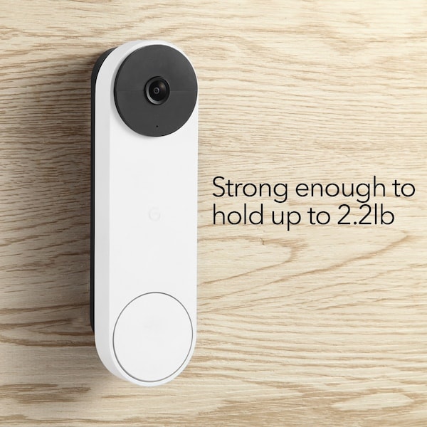 Wasserstein Doorbell No-Drill Mount, for Google Nest Doorbell battery - GoogleDBNoDrillMntUS