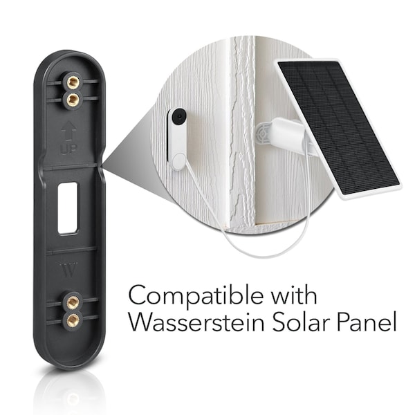 Wasserstein Doorbell No-Drill Mount, for Google Nest Doorbell battery - GoogleDBNoDrillMntUS
