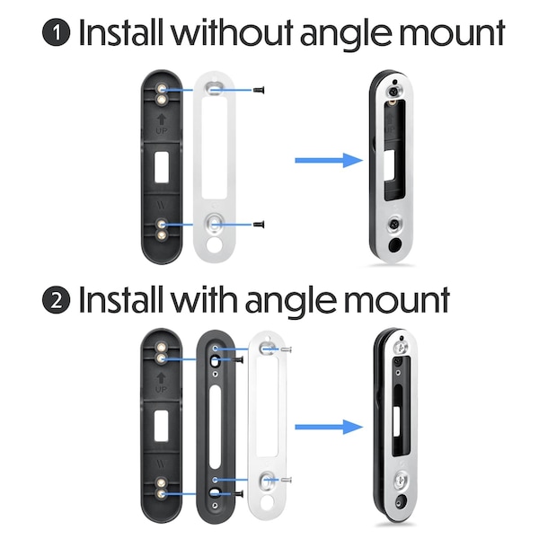 Wasserstein Doorbell No-Drill Mount, for Google Nest Doorbell battery - GoogleDBNoDrillMntUS
