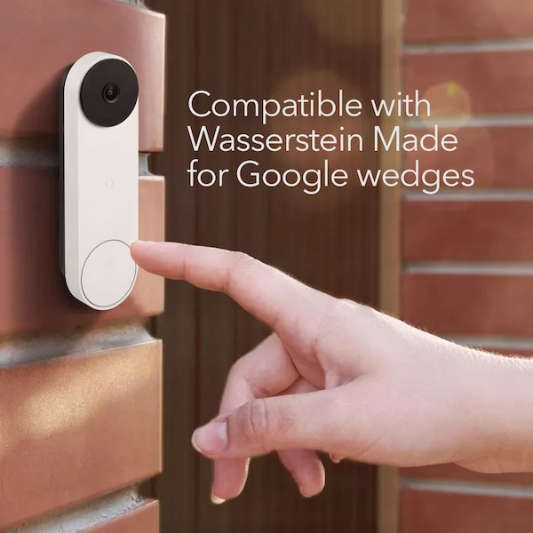 Wasserstein Doorbell No-Drill Mount, for Google Nest Doorbell battery - GoogleDBNoDrillMntUS
