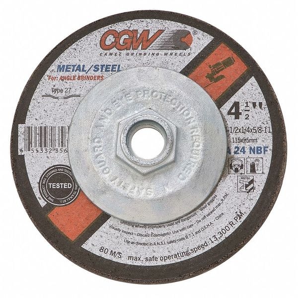 Rueda abrasiva de centro deprimido Cgw, 7x1/4x7/8, T27 - 35642.