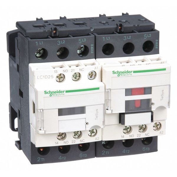 Contactador Magnético IEC de Schneider Electric, 3 Polos, 120 V CA, 25 A, Reversible: Sí - LC2D25G7
