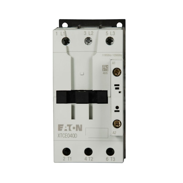 Contactador Magnético IEC de Eaton, 3 Polos, 120 V CA, 50 A, Reversión: No - XTCE050D00A