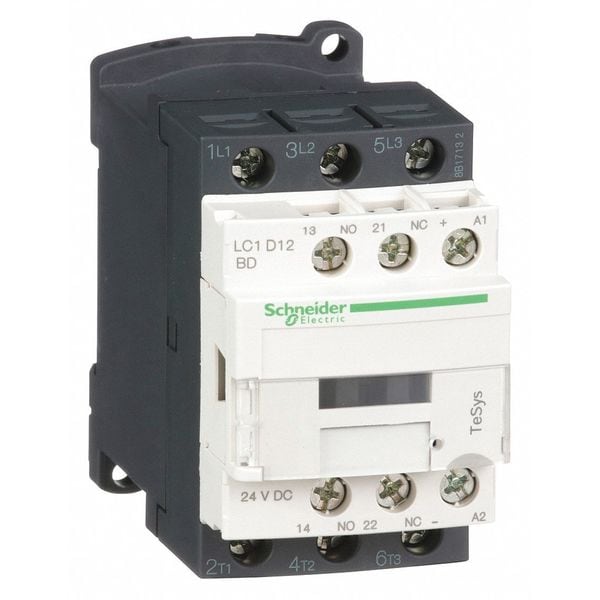 Contactador Magnético IEC Square D, 3 Polos, 24 V DC, 12 A, Reversa: No - LC1D12BD