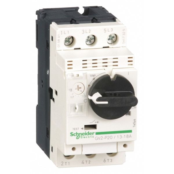 Arrancador manual de motor Square D, Perilla, 13 a 18A, 3 Polos - GV2P20
