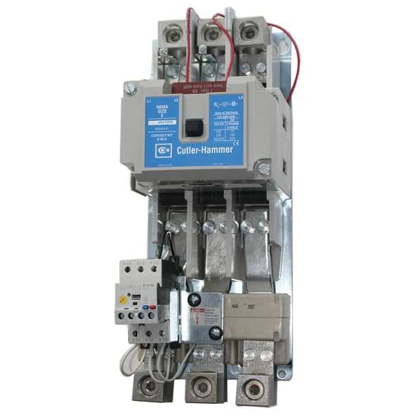 Arrancador magnético de motor NEMA sin inversión de Eaton, Clasificación NEMA No Enclosure, 120V CA, 3 Polos, 1NO - AN19SN0A5G300
