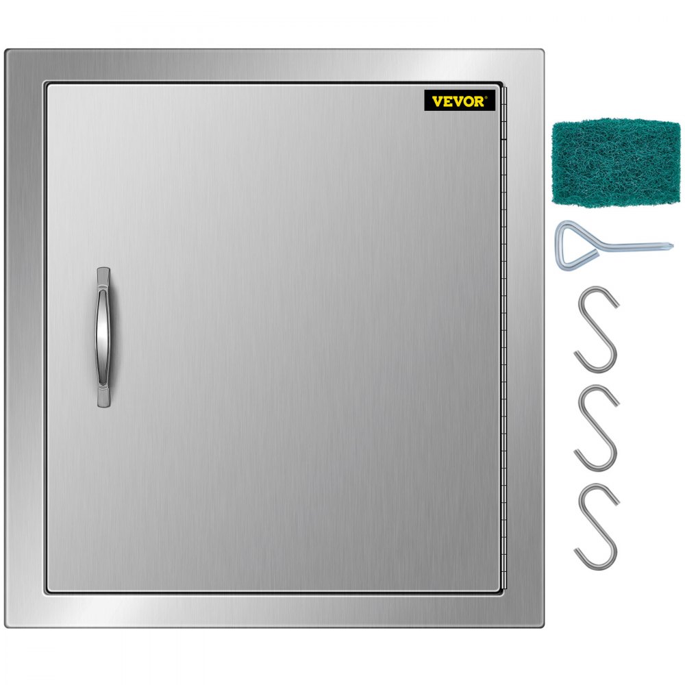 VEVOR BBQ Access Door 18W x 20H Inch, Vertical Single BBQ Door Stainless Steel, Outdoor Kitchen Doors for BBQ Island, Grill Station, Outside Cabinet - 3X20X18CGM0000001V0