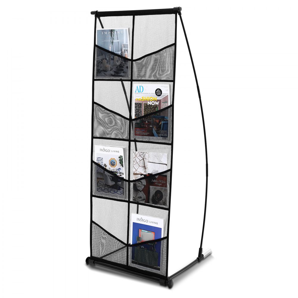 VEVOR Brochure Display Stand, 4Tier 8 Pockets Mesh Literature Display