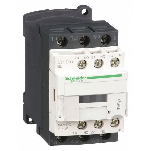 Contactor magnético IEC Schneider Electric, 3 Polos, 24 V DC, 9 A, Inversión: No - LC1D09BL