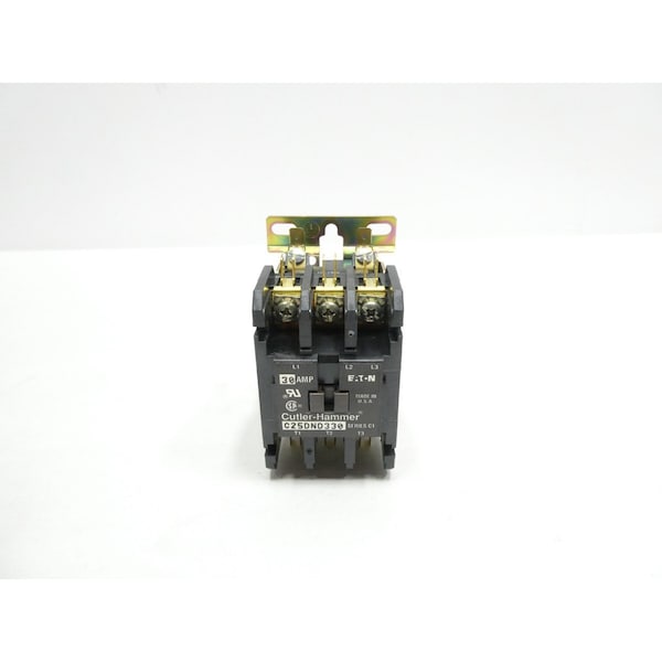Contactor de corriente alterna de 104-120V AC, 30A y 15Hp - C25DND330A de Eaton Cutler-Hammer