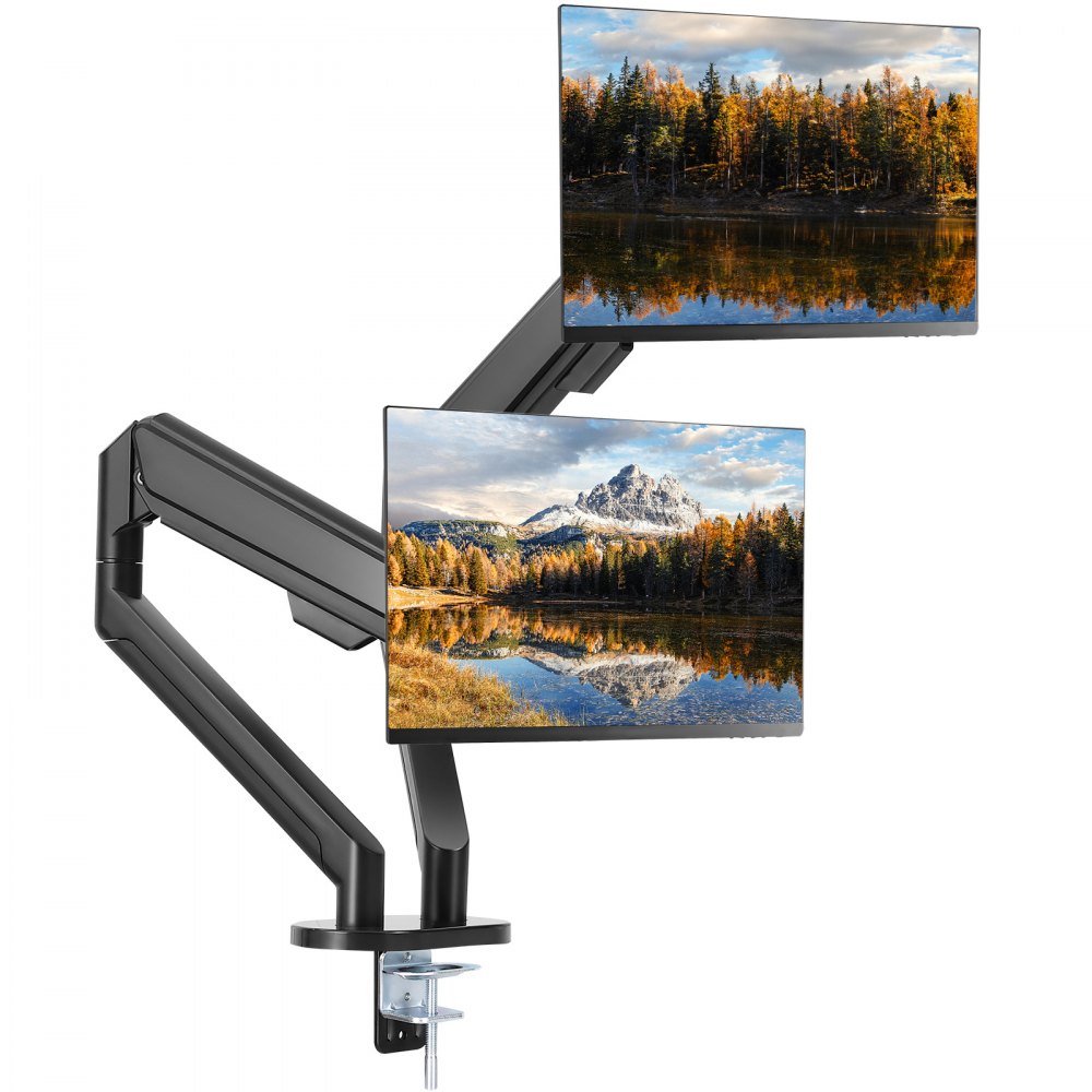 VEVOR Dual Monitor Stand for Desk, Supports 13"-35" Screens, Fully Adjustable Gas Spring Monitor Arm, Each Arm Holds up to 26.4 lbs, Dual Monitor Arm with C-Clamp/Grommet Mounting Base, VESA 75/100mm - XSQBJSMBQDHBD7TTSV0