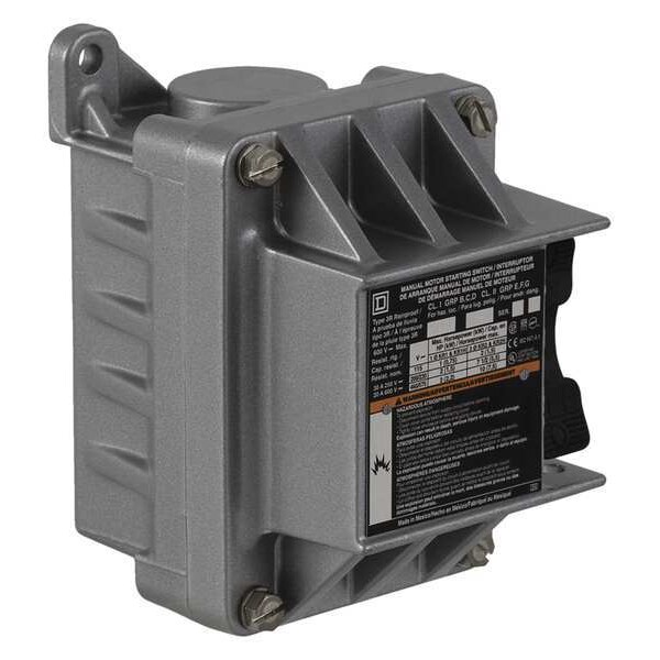 Interruptor manual de motor Square D, NEMA, 600VAC, 3P, M-0 - 2510KR1