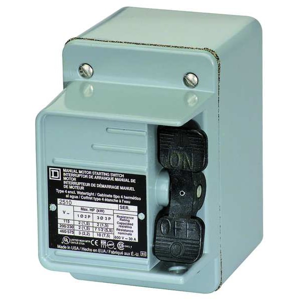Arrancador de motor manual Square D, 37 a 50A, 600V - 2510FW2