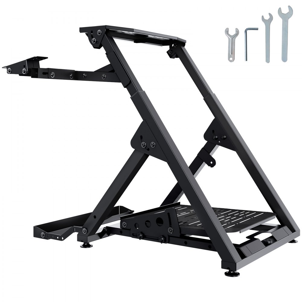 VEVOR Foldable Racing Steering Wheel Stand, Height Adjustable Universal Base Compatible with Logitech & Thrustmaster Racing Wheel and Pedal, Movable Wheels Heavy-duty Frame Standard GT/Formula Seating - XXZJXXDH0000EUGXOV0