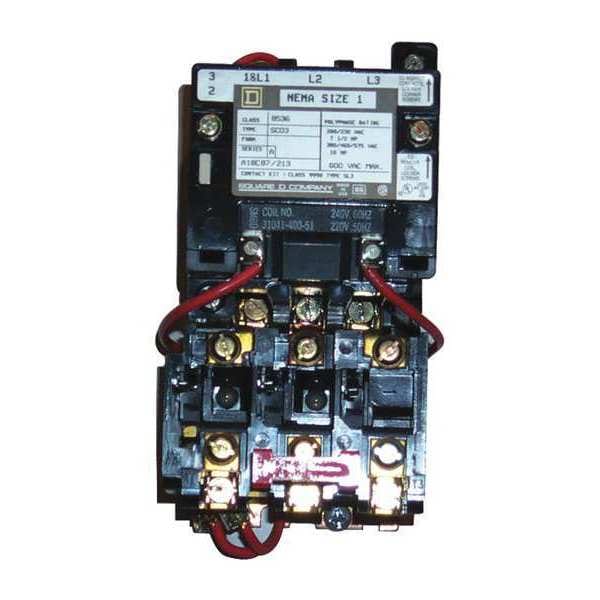 Arrancador Square D 240Vac 36A Nema + Opciones, No Calificado Calificación NEMA, 110/120V AC, 2 Polos - 8536SCO2V02S
