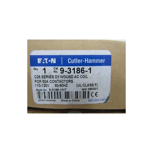Bobina Eaton de 50 MM DP, 50 AMP, 110-120 V AC, Clase F - 9-3186-1