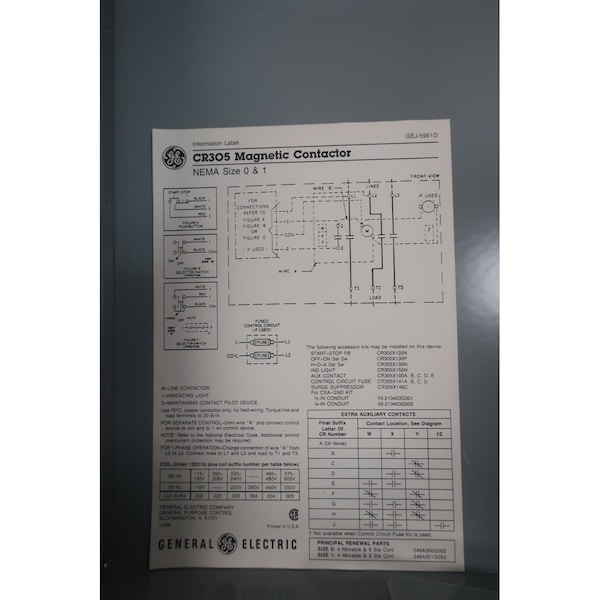 Contactador Magnético Tamaño 1, 115-120V-AC 27A 10HP - CR305C102