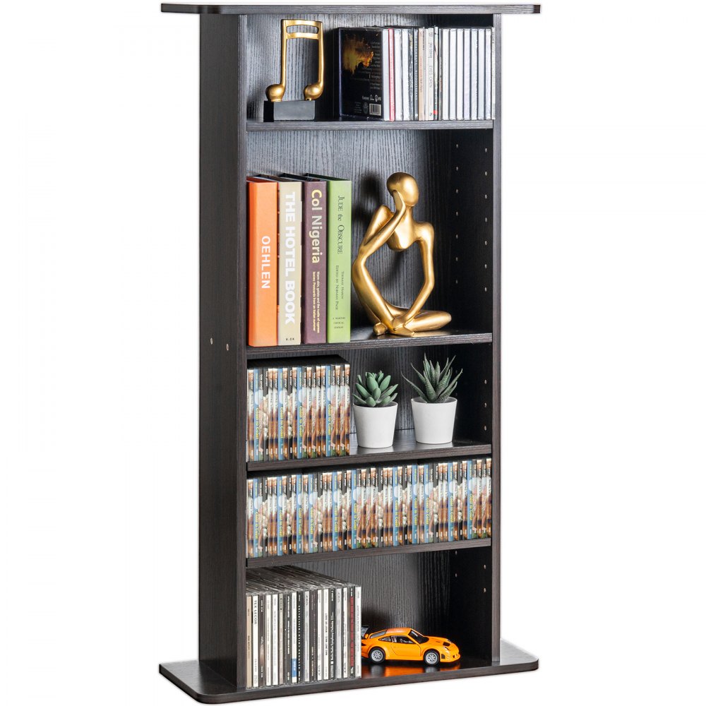 VEVOR Media Storage Cabinet 5 Layers Adjustable DVD Shelves 240 CDs Espresso - DVDCDCCJKFS591YOWV0