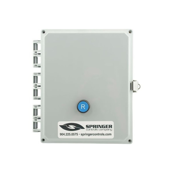 Arrancador de motor cerrado NEMA 4X de Springer Controls Co, 26A, monofásico, terminales de inicio remoto, botón de reinicio, 100-250V, 24-29A - AF2616R3M-3K