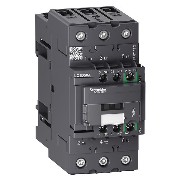 Contactor magnético IEC de Schneider Electric, 3 Polos, 24 V DC, 50 A, Reversión: No - LC1D50ABBE