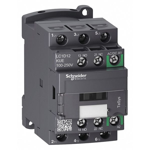 Contacto magnético IEC de Schneider Electric, 3 Polos, 100 a 250 V CA/CD, 12 A, Reversión: No - LC1D12KUE