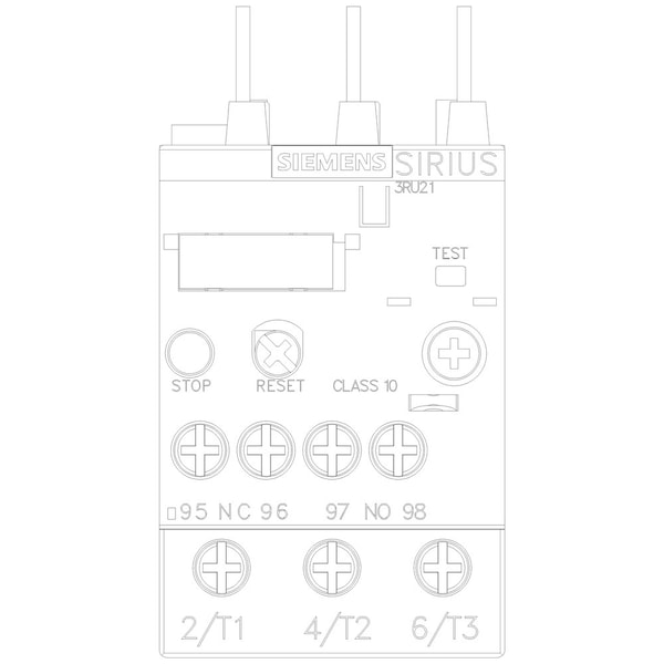 Relevador de sobrecarga Siemens, 20 a 25A, 3P, Clase 10, 690V - 3RU21264DB0
