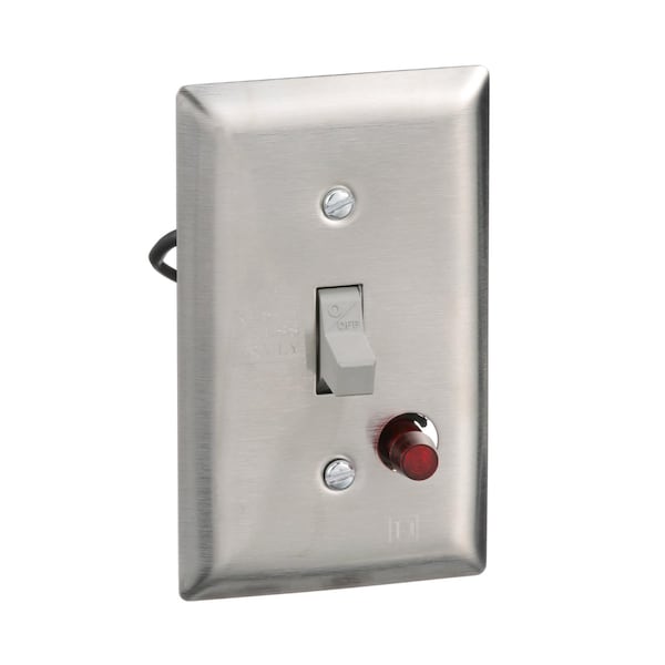 Arrancador manual Square D, de fracción de caballo de fuerza, 16A, 1 polo, 1 HP a 277 VCA, operado por palanca, indicador rojo, montaje enrasado de acero inoxidable - 2510FS1P