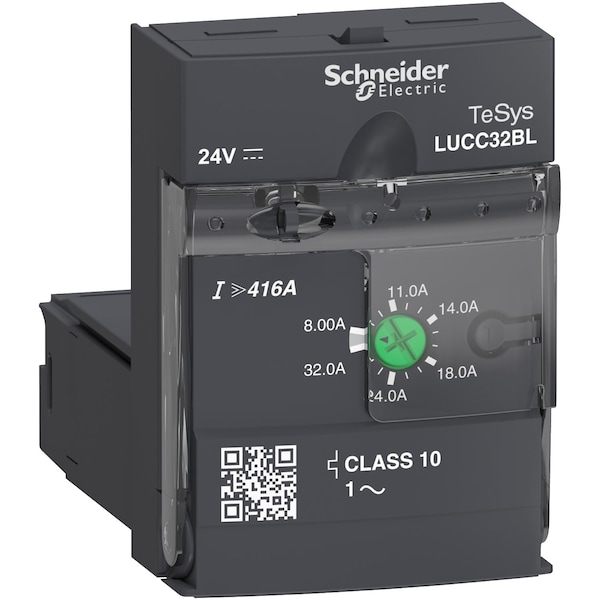Unidad de control avanzado Schneider Electric, TeSys Ultra, de 8A a 32A, motores de 1P, protección y diagnóstico, clase 10, bobina de 24VDC - LUCC32BL