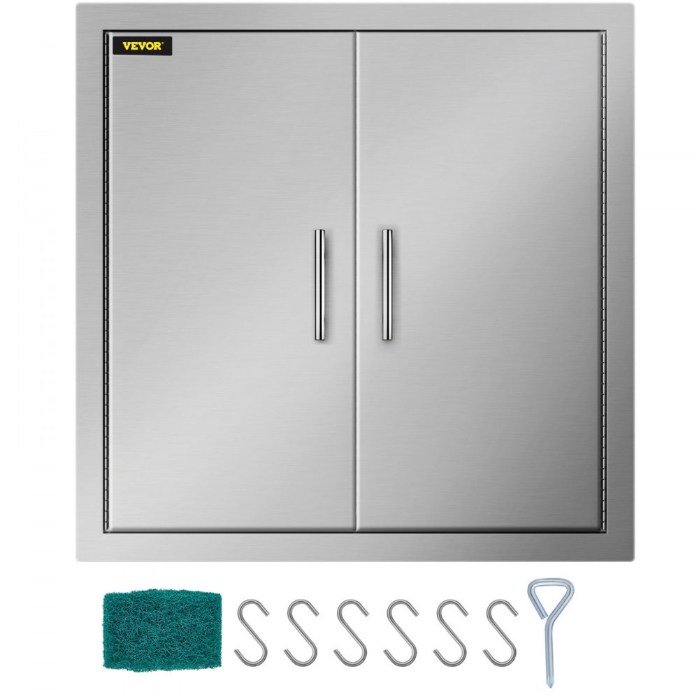 VEVOR 31 Inch BBQ Access Door 304 Stainless Steel BBQ Island 31W x 31H Inchs Double Door with Paper Towel Holder for Outdoor Kitchen - 31YC304BXGBBQSCGMV0