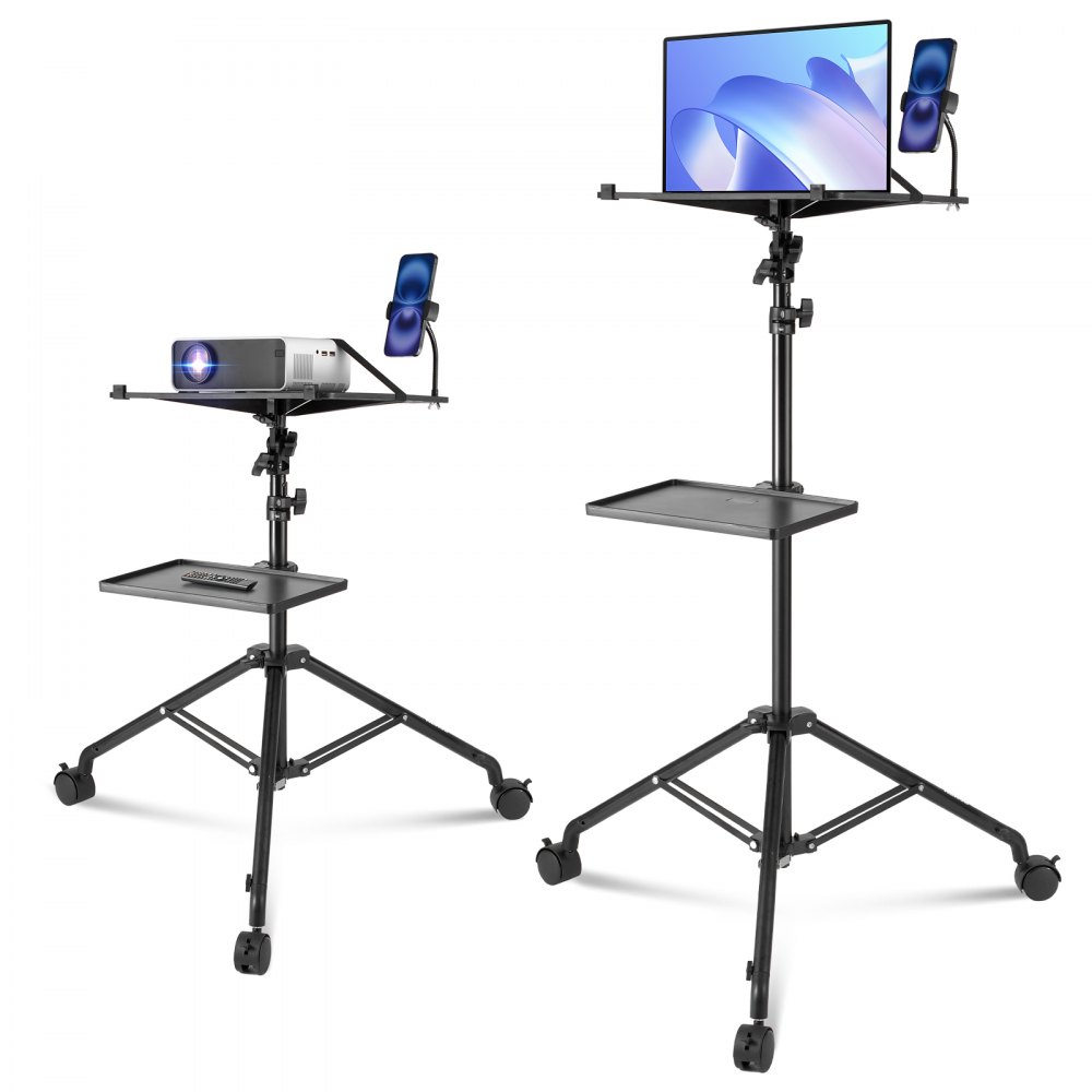 VEVOR Projector Stand with Wheels Laptop Stand Tripod Height from 31.3 to 67.3" - SJJSTYYZJSTP3861GV0