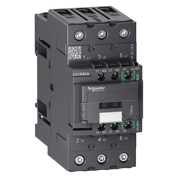 Contactador magnético IEC de Schneider Electric, 3 polos, 24 a 60 V CA/CD, 65 A, Reversión: No - LC1D65ABNE.