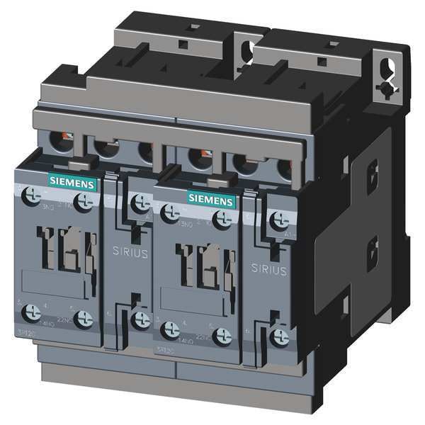 Contactor magnético IEC de Siemens, 3 polos, 110/120 V AC, 25 A, Inversión: Sí - 3RA23268XB301AK6.