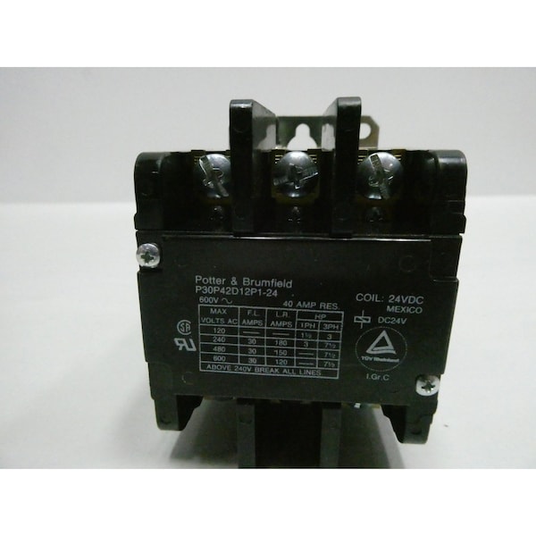 Potter-Brumfield Contactador de CA de 30 A de 24 Vcc - P30P42D12P1-24