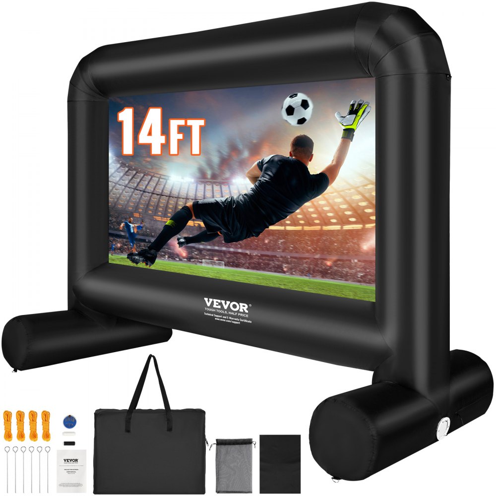 VEVOR Inflatable Movie Screen, 14 FT （168inch）Inflatable Projector Screen for Outside with Blower and Carrying Bag, Front/Rear Projection, Oxford Fabric Blow Up Screen for Outdoor Parties Backyard Movie Night - TYPM20CQSCQSN09WYV1