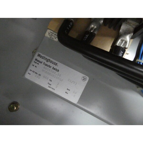 Westinghouse INTERRUPTOR DE TRANSFERENCIA MANUAL 3P 600V-AC 100A AMP ARRANCADOR MANUAL - MTSSM30100EJ