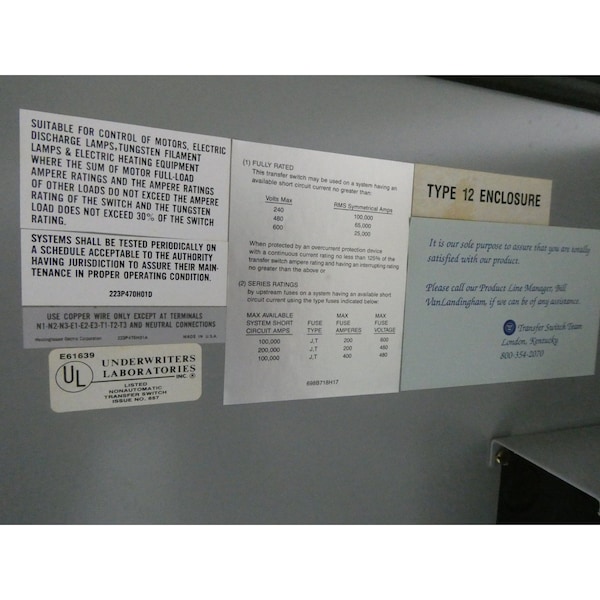 Westinghouse INTERRUPTOR DE TRANSFERENCIA MANUAL 3P 600V-AC 100A AMP ARRANCADOR MANUAL - MTSSM30100EJ