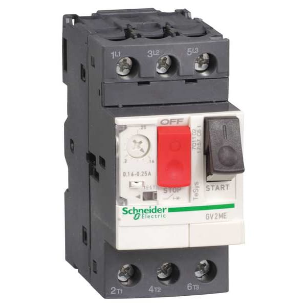 Arrancador manual de motor Schneider Electric, Botón, 0.25-0.4A, 1P - GV2ME03