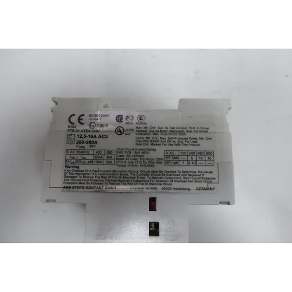 Arrancador Manual de 10Hp Abb 12516A, 1SAM50000R1012 MS325160 - 1SAM50000R1012 MS325-16.0.