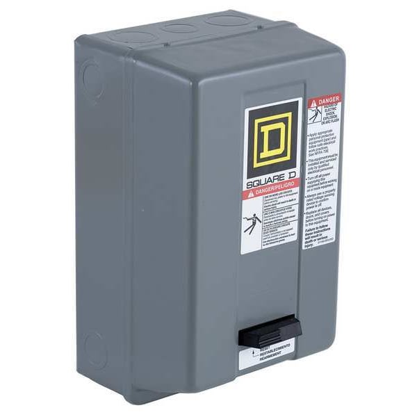Arrancador magnético no reversible Square D, 1 calificación NEMA, 208V AC, 2 polos, sin contactos auxiliares - 8536SBG1V08E