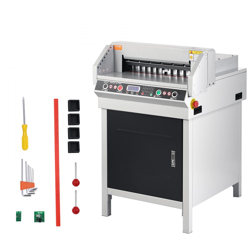 VEVOR Electric Paper Cutter, Heavy Duty Paper Cutter 18" /457.2mm Cutting Width, 1.57"/40mm Cutting Thickness, Industrial Paper Trimmer with Button Control, Paper Cutter Guillotine Numerical Control Automatic Digital - 450VS+切纸机-V110