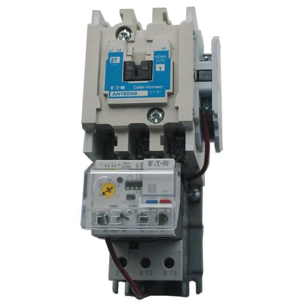 Arrancador magnético NEMA sin inversión de Eaton, sin gabinete NEMA, clasificación NEMA de 120V AC, 3 polos, 1NO - AN19DN0A5E1P6.