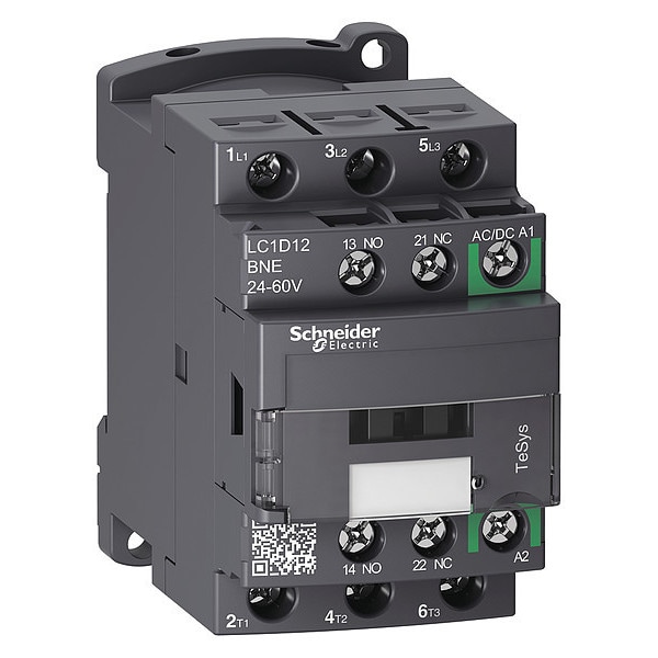 Contactor magnético IEC de Schneider Electric, 3 polos, 24 a 60 V CA/CD, 12 A, Reversión: No - LC1D12BNE