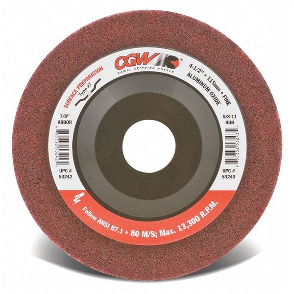 Rueda abrasiva con centro deprimido de Cgw, 4.5x5/8-11, AO, MRN, T27 - 53243
