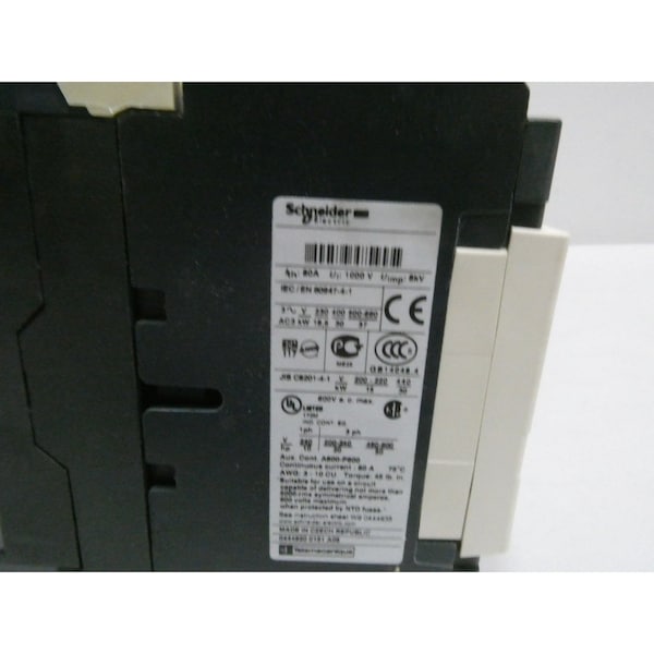 Contactador AC Schneider Electric 24V-DC 80A 50HP - LC1 D65BD