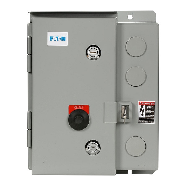 Arrancador magnético NEMA sin inversión de Eaton, 3R Clasificación NEMA, 120V CA, 3 polos, 1NC/1NO - ECN0502AAA-R63/C